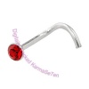 Jewel (2mm) - Red Square  - Silver Nose Stud